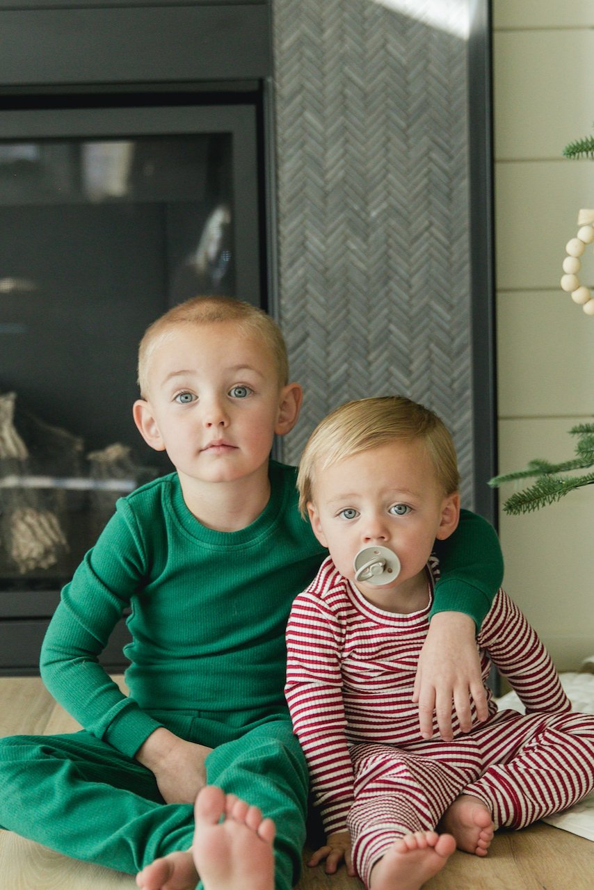 Cute green kids Christmas pajamas | ROOLEE