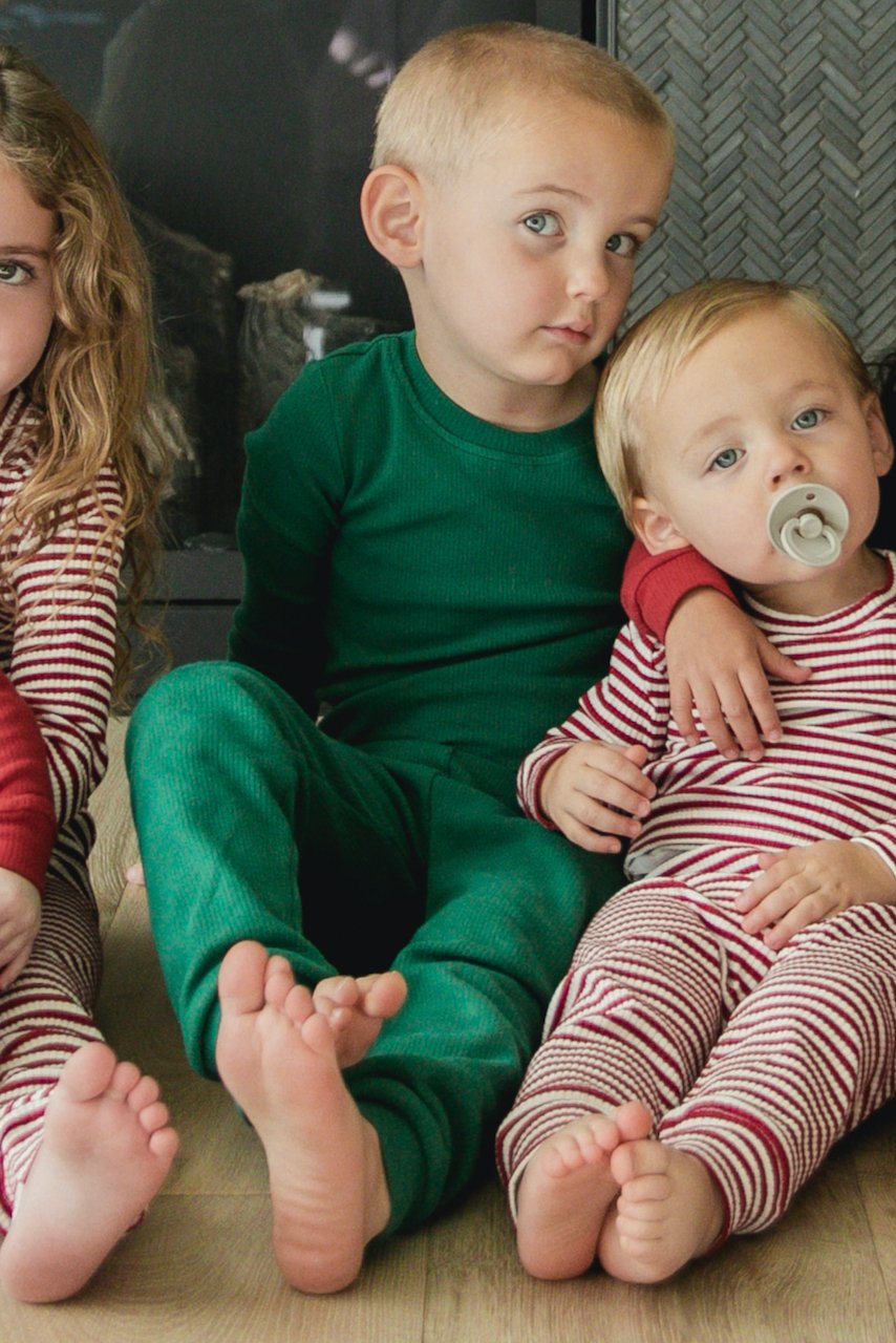 Cute green kids Christmas pajamas | ROOLEE