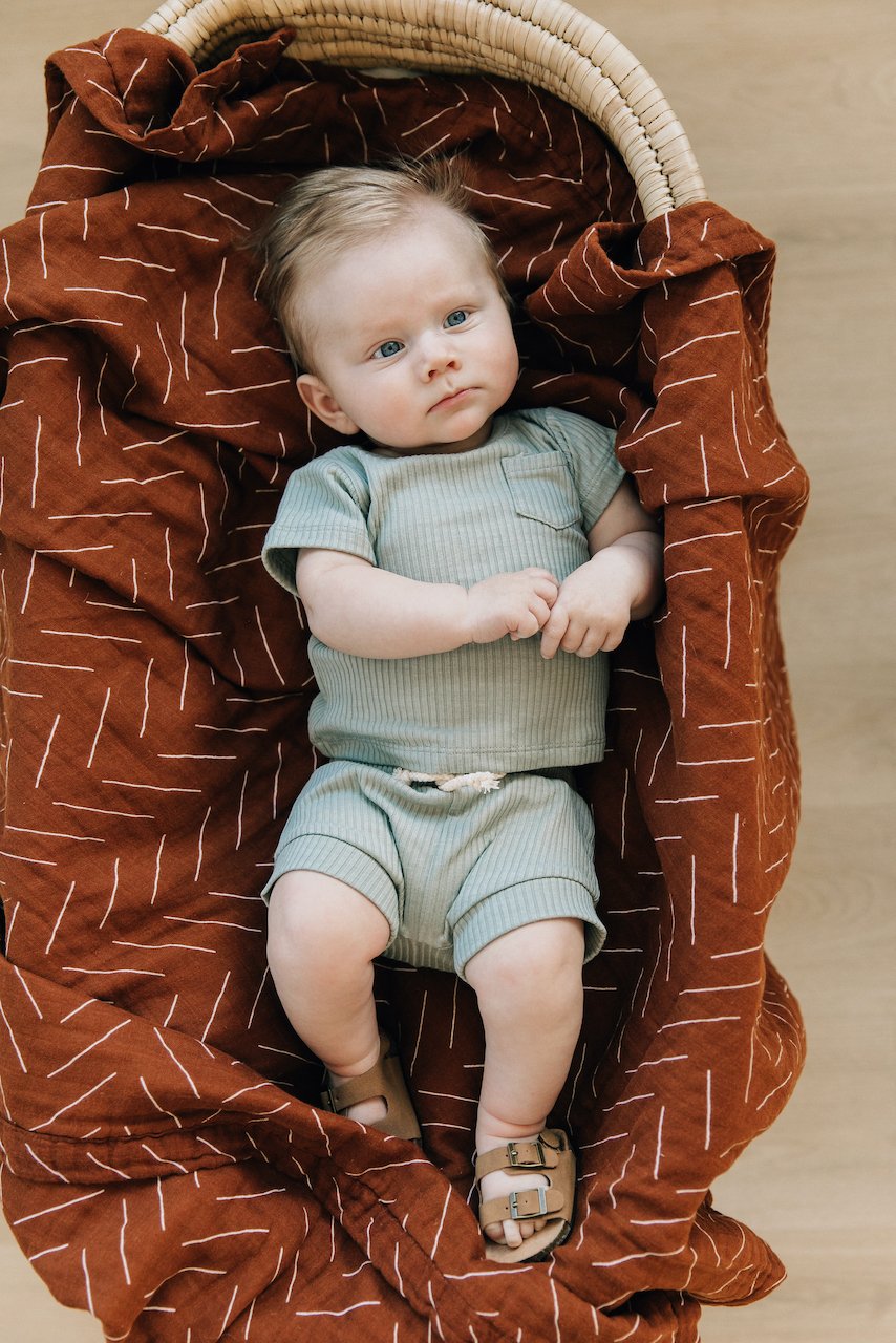 Baby ribbed minimal two piece onesie | ROOLEE