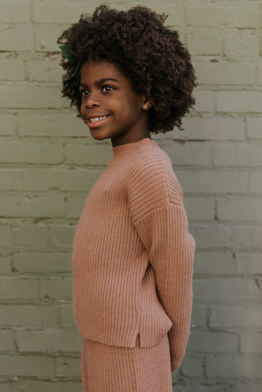 Rib knit kids warm sweater | ROOLEE