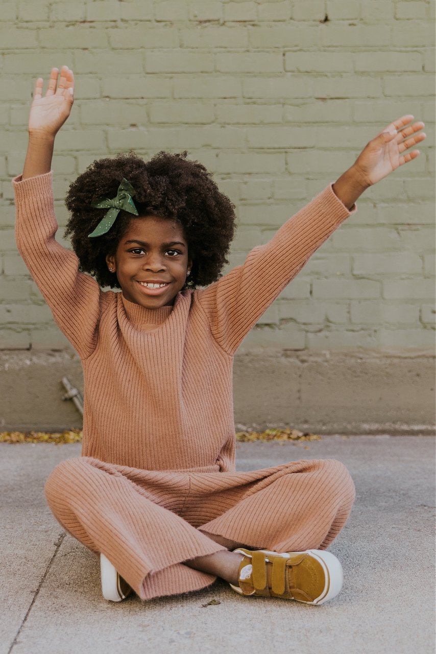 Kids pink long sleeve sweater | ROOLEE