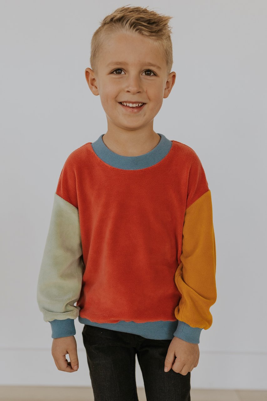 Kids colorblock long sleeve pullover | ROOLEE
