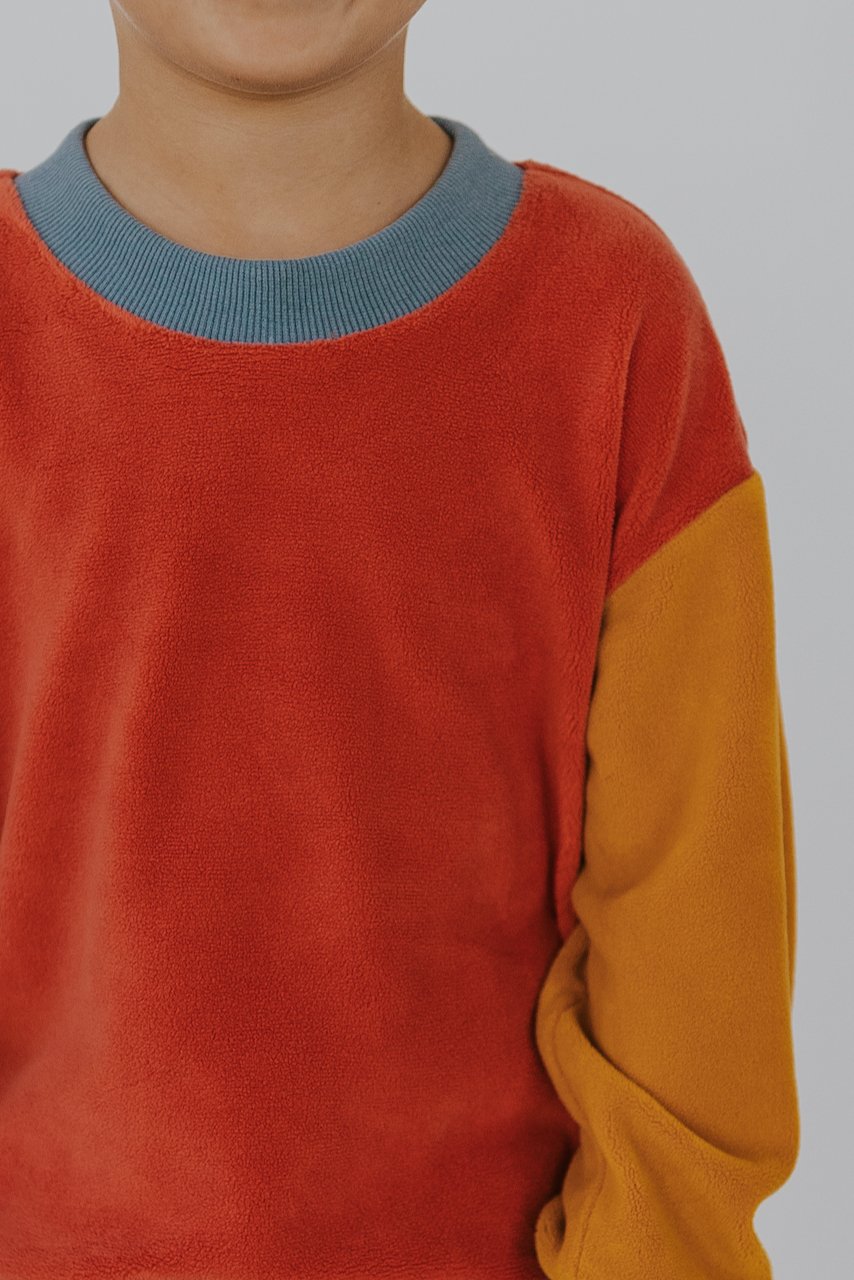 Kids colorblock long sleeve pullover | ROOLEE