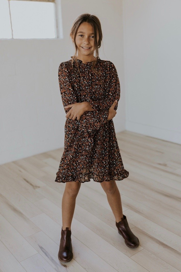 Maroon holiday kids dress | ROOLEE