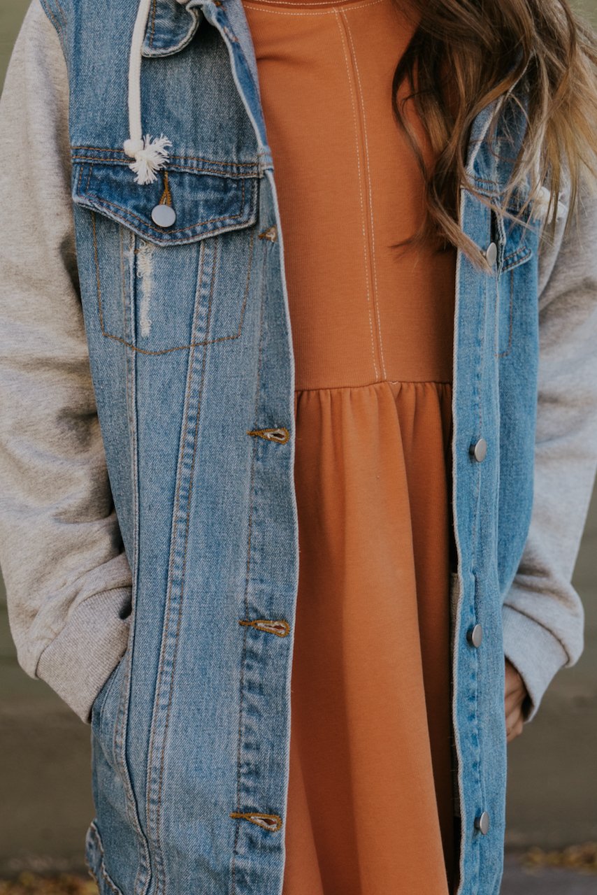 Sweatshirt Denim Jacket | ROOLEE