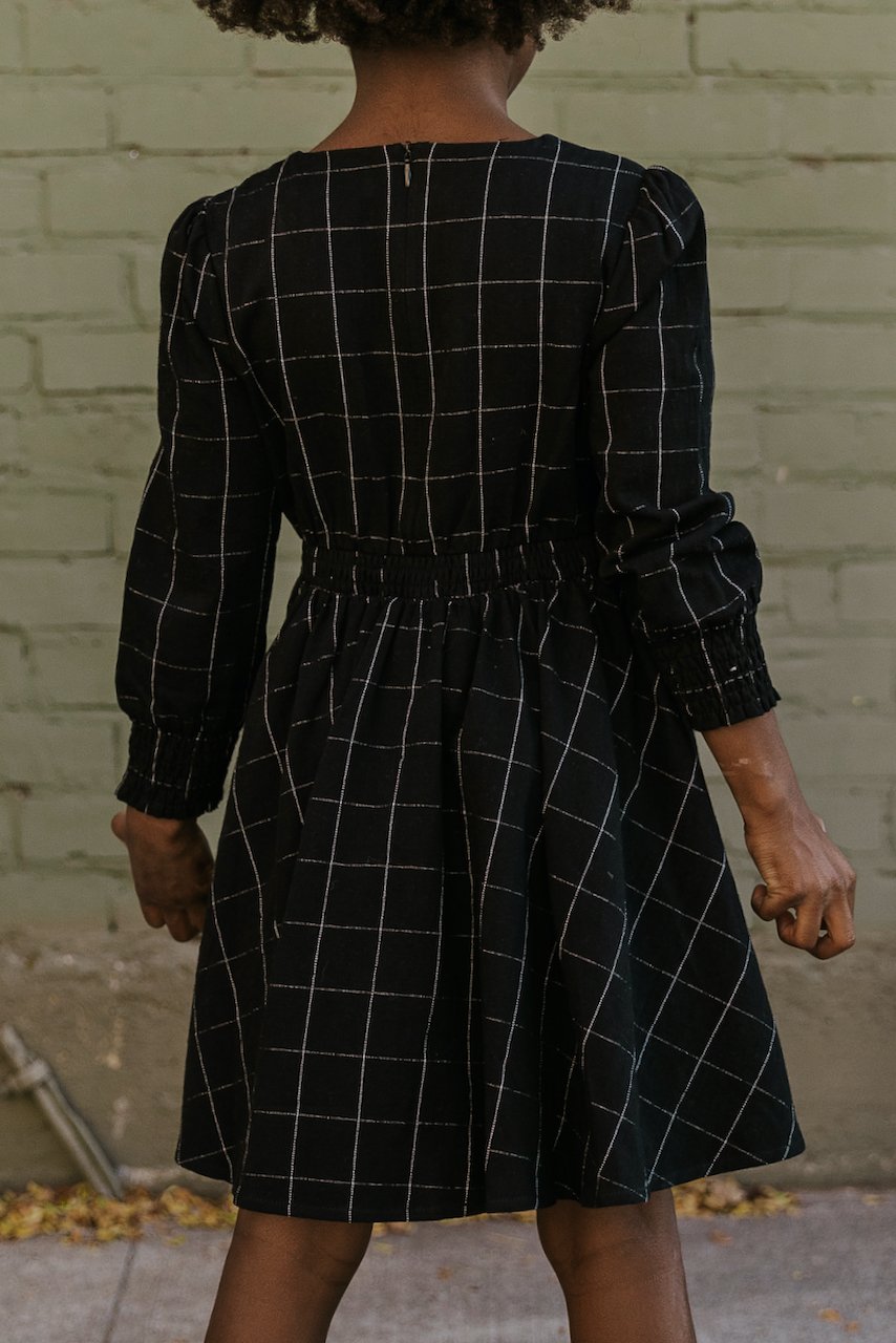 Long sleeve checked dress | ROOLEE
