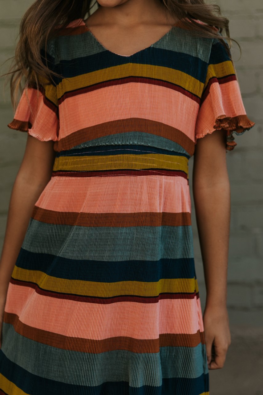 Pink stripe dresses for fall | ROOLEE