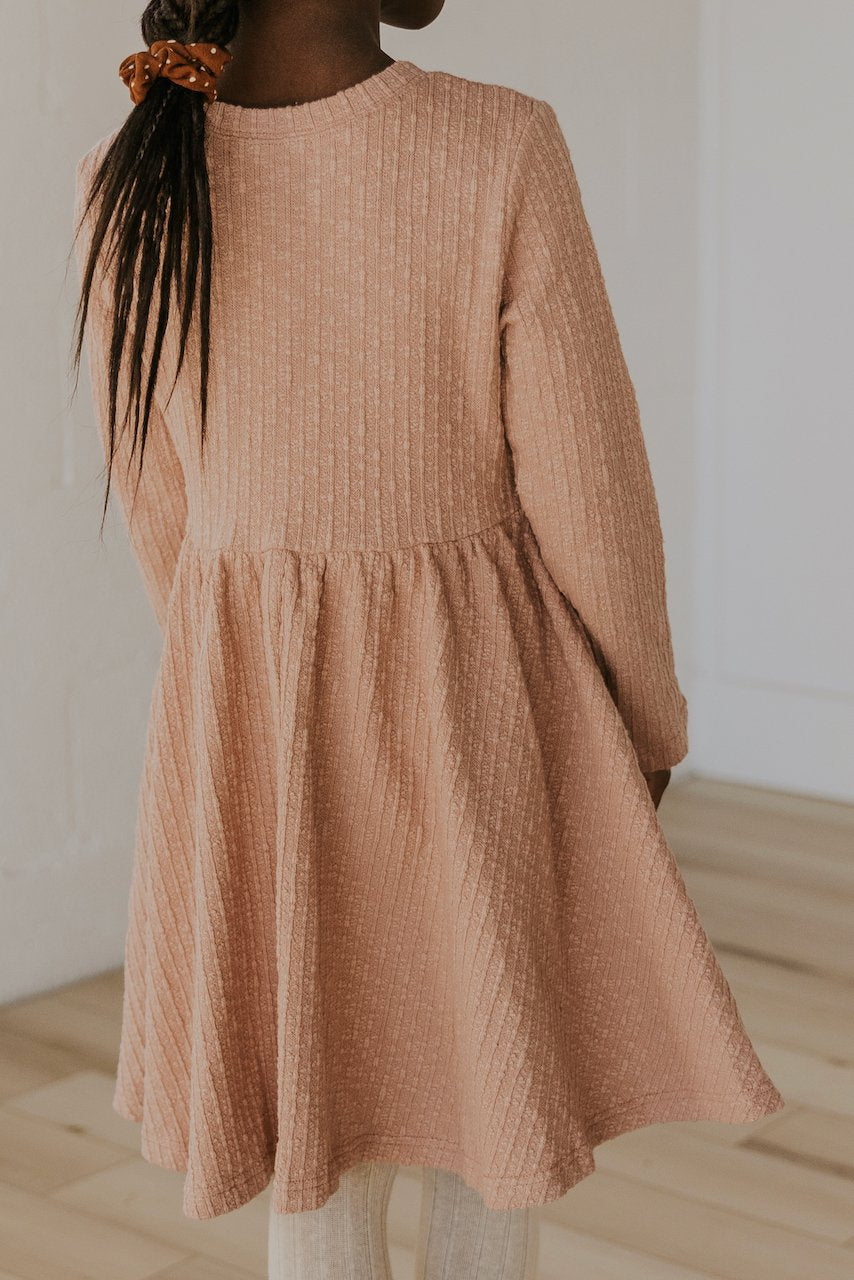 Textured Pink Dresses for Girls | ROOLEE