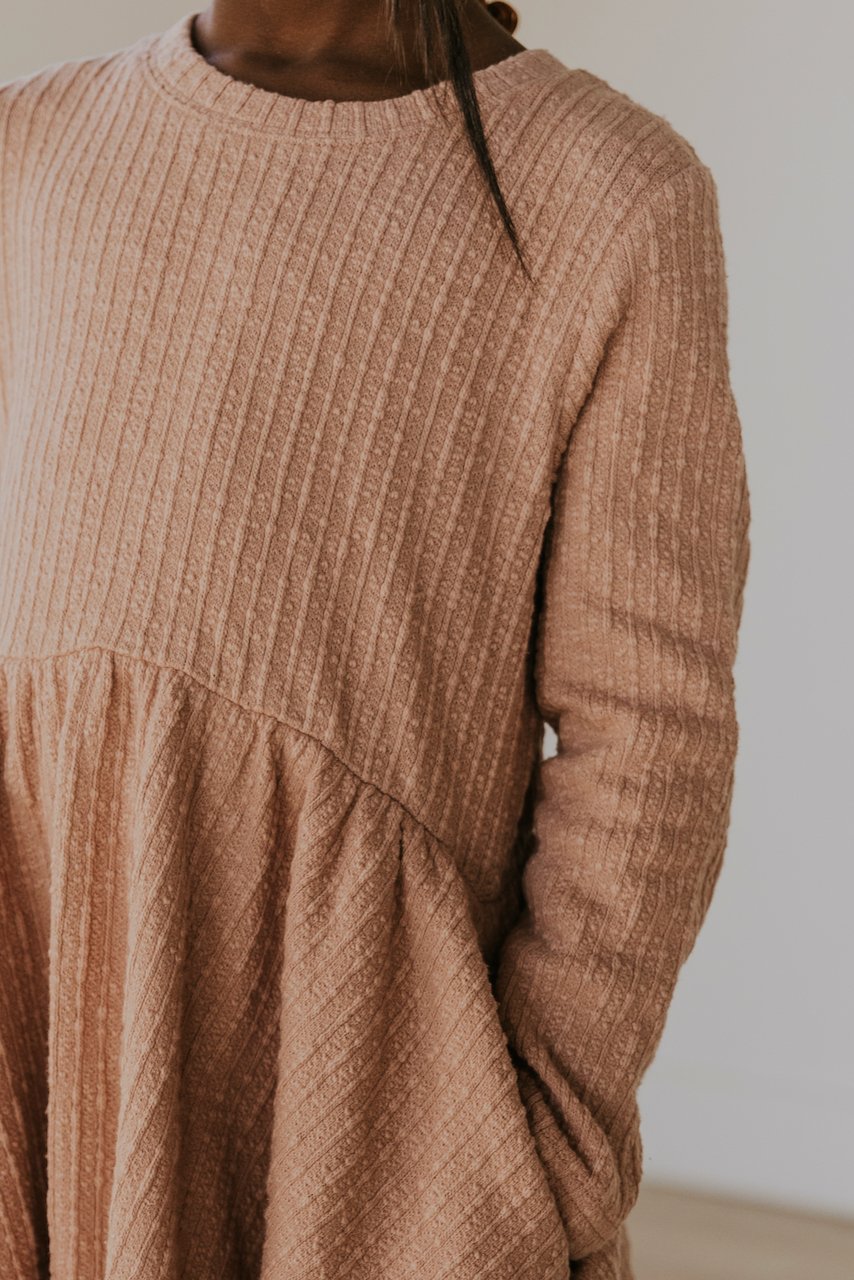 Girls Textured Pink Dress | ROOLEE