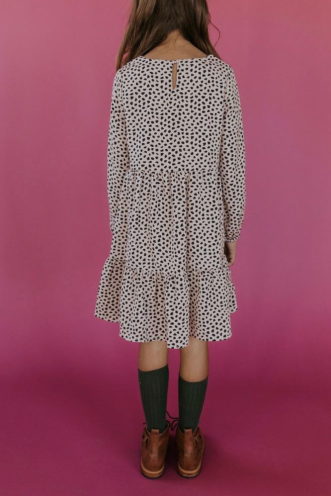 Printed black and white kids dress | ROOLEE
