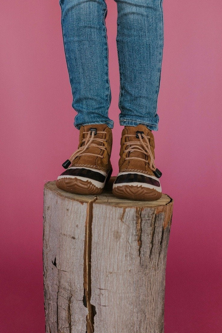 Brown leather boots for kids | ROOLEE
