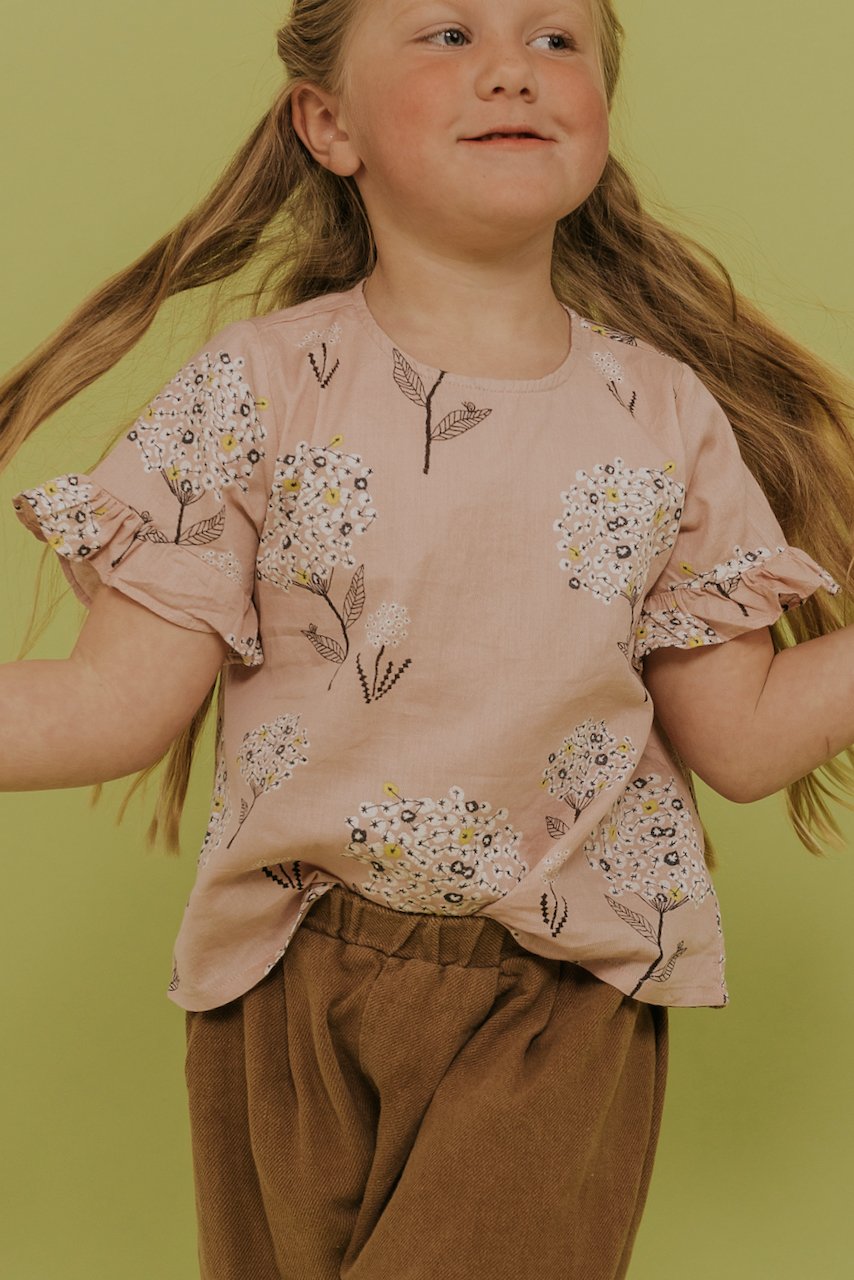 Girls Pink Floral Top | ROOLEE