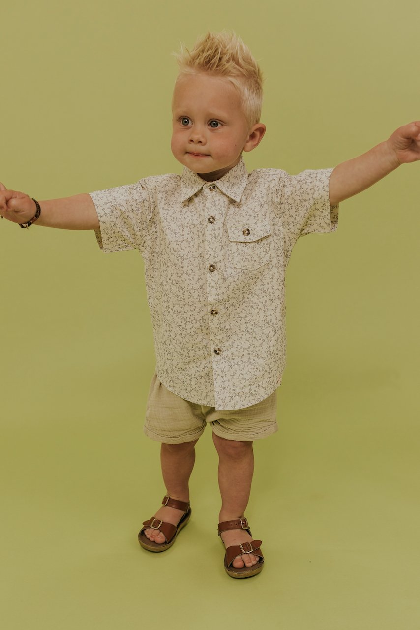 button up floral boys shirt | ROOLEE