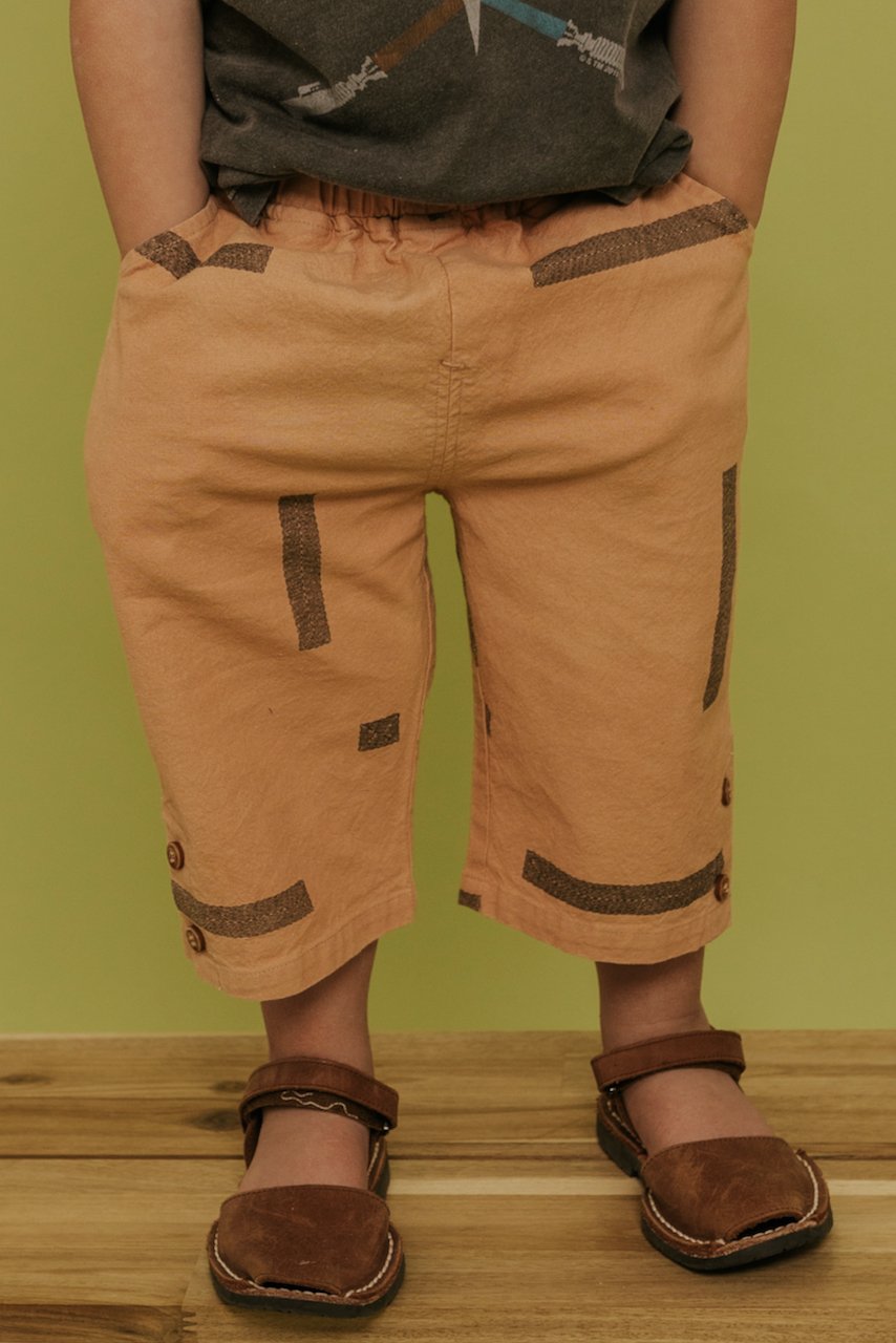 Boys Orange Linen Pants | ROOLEE