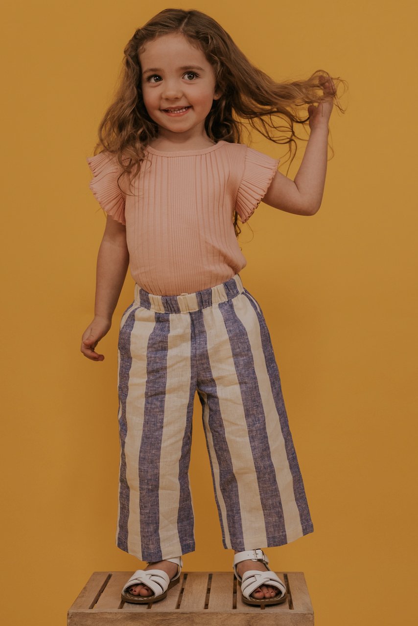 Wide leg striped pants for spring | ROOLEE
