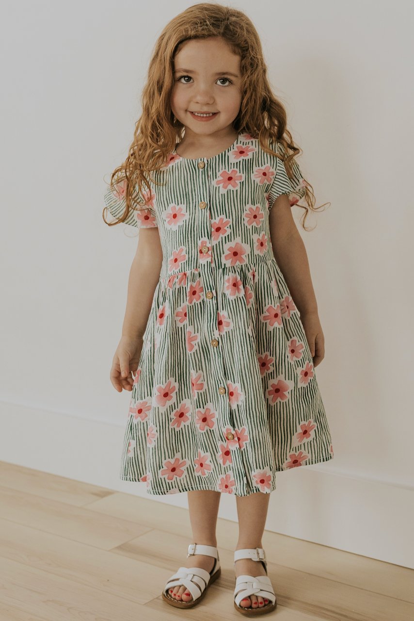 Striped Floral Dress | ROOLEE