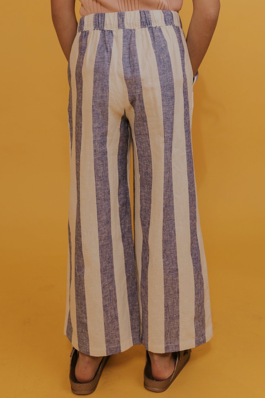 Wide leg striped pants for girls | ROOLEE