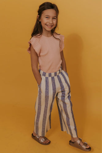 Long wide leg stripe pants | ROOLEE