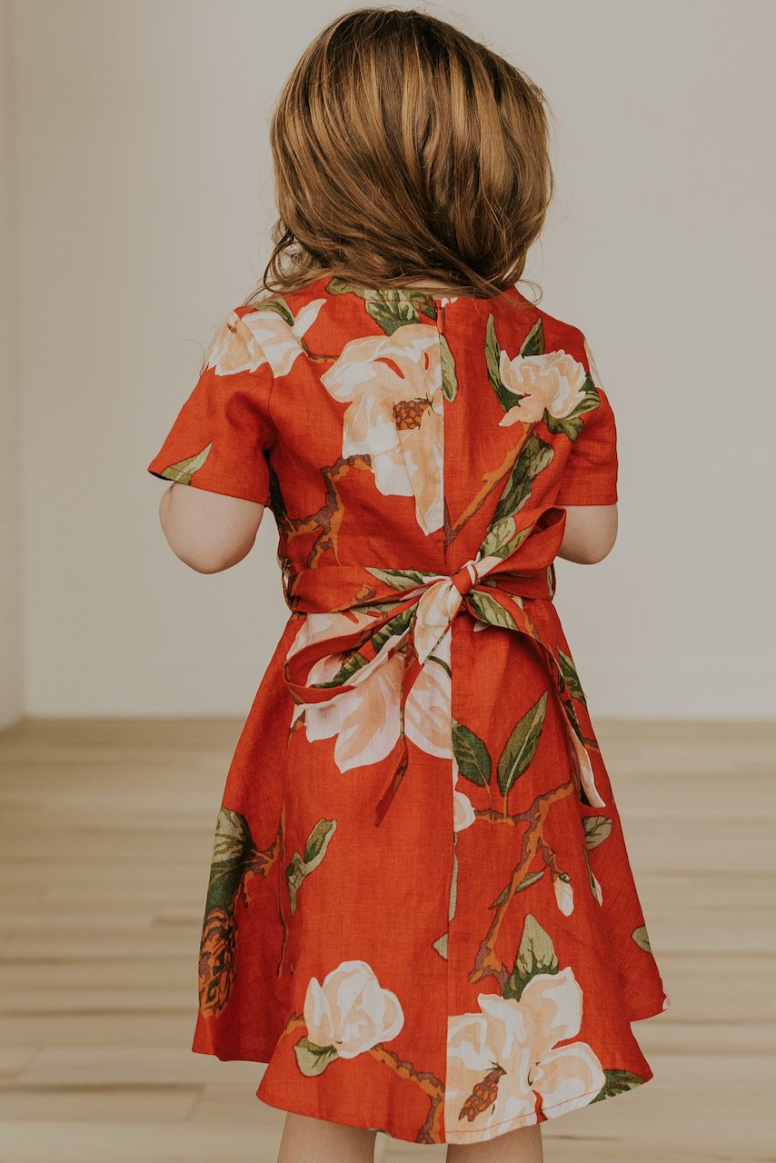 Red Floral Matching Dresses | ROOLEE