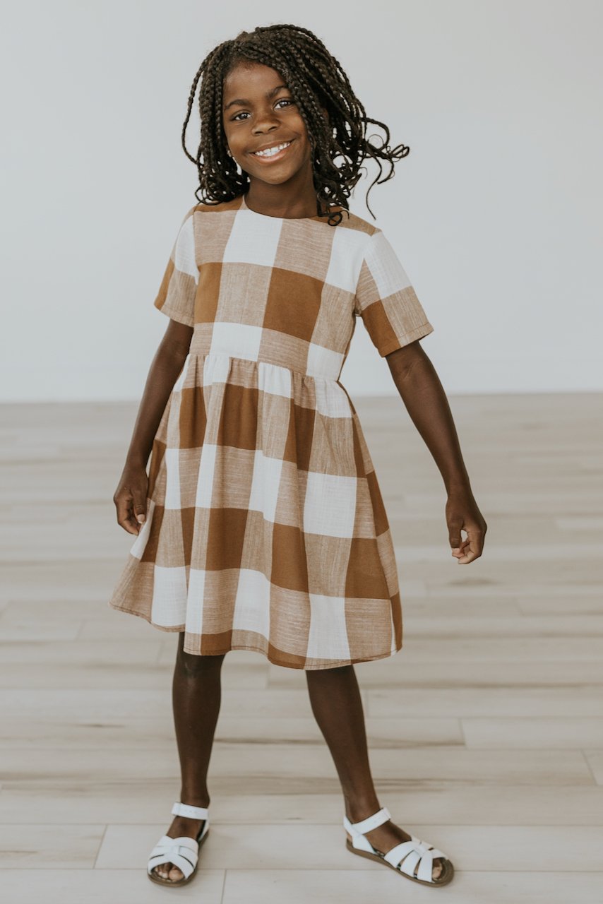 Checkered Girls Dress | ROOLEE
