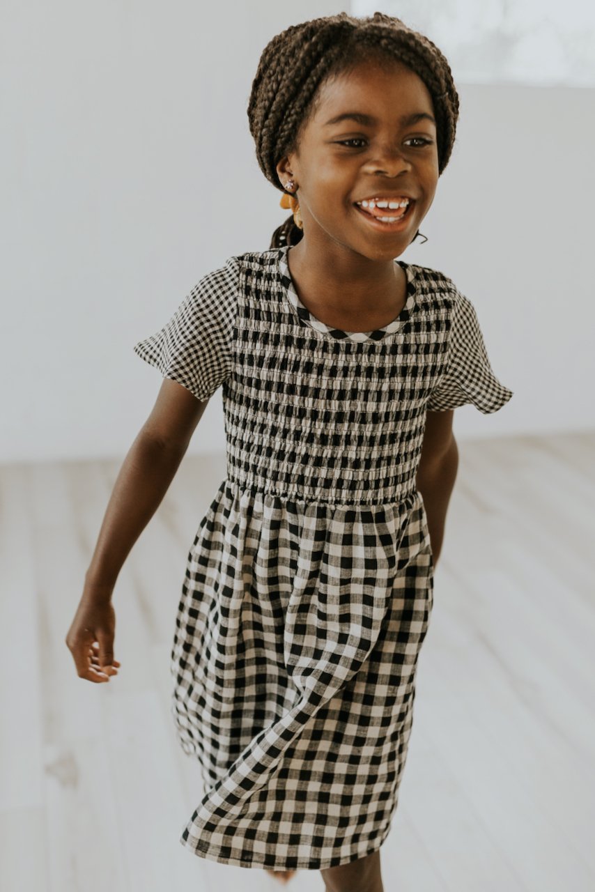 cute checkered little girls dress | ROOLEE