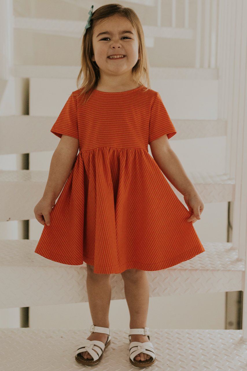 Red Stripe Girls Spring Outfit | ROOLEE