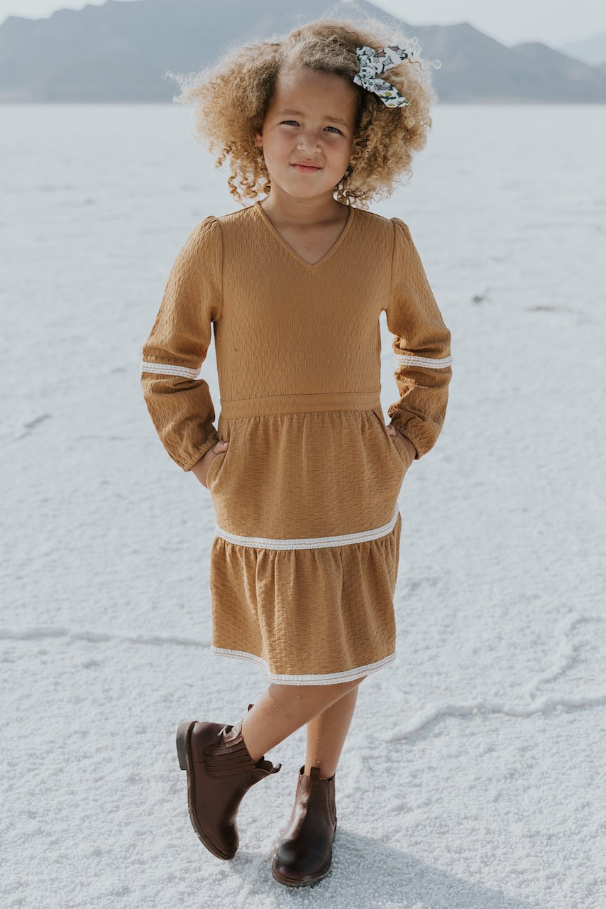 V neck kids formal dress | ROOLEE