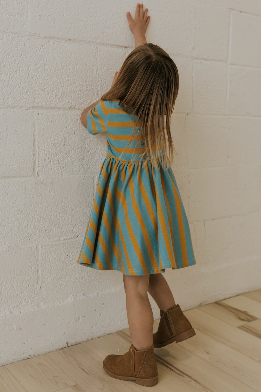 Bright Stripe Spring Dresses for Girls | ROOLEE