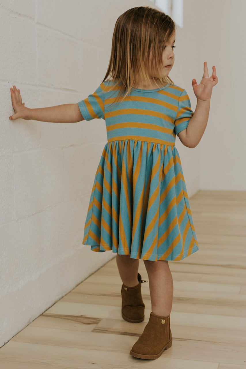 Girls Striped Dress | ROOLEE