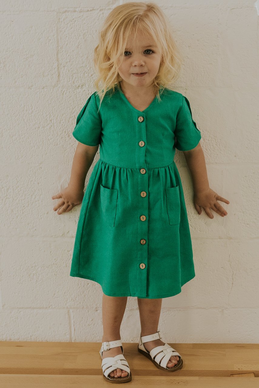 Cute Matching Girls Button Dresses | ROOLEE