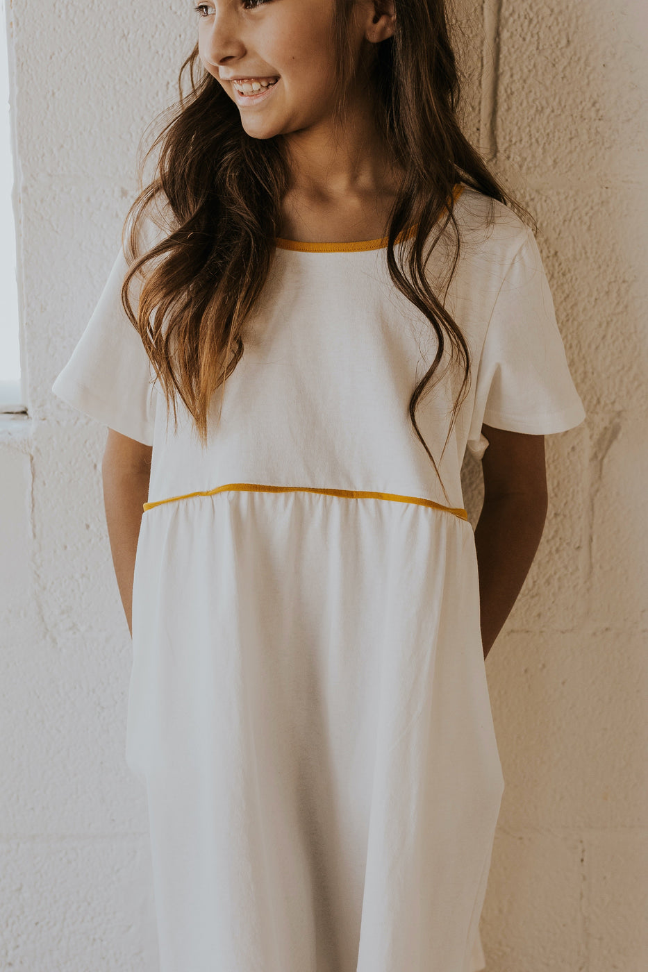 Modes eyelet babydoll dress for kids | ROOLEE