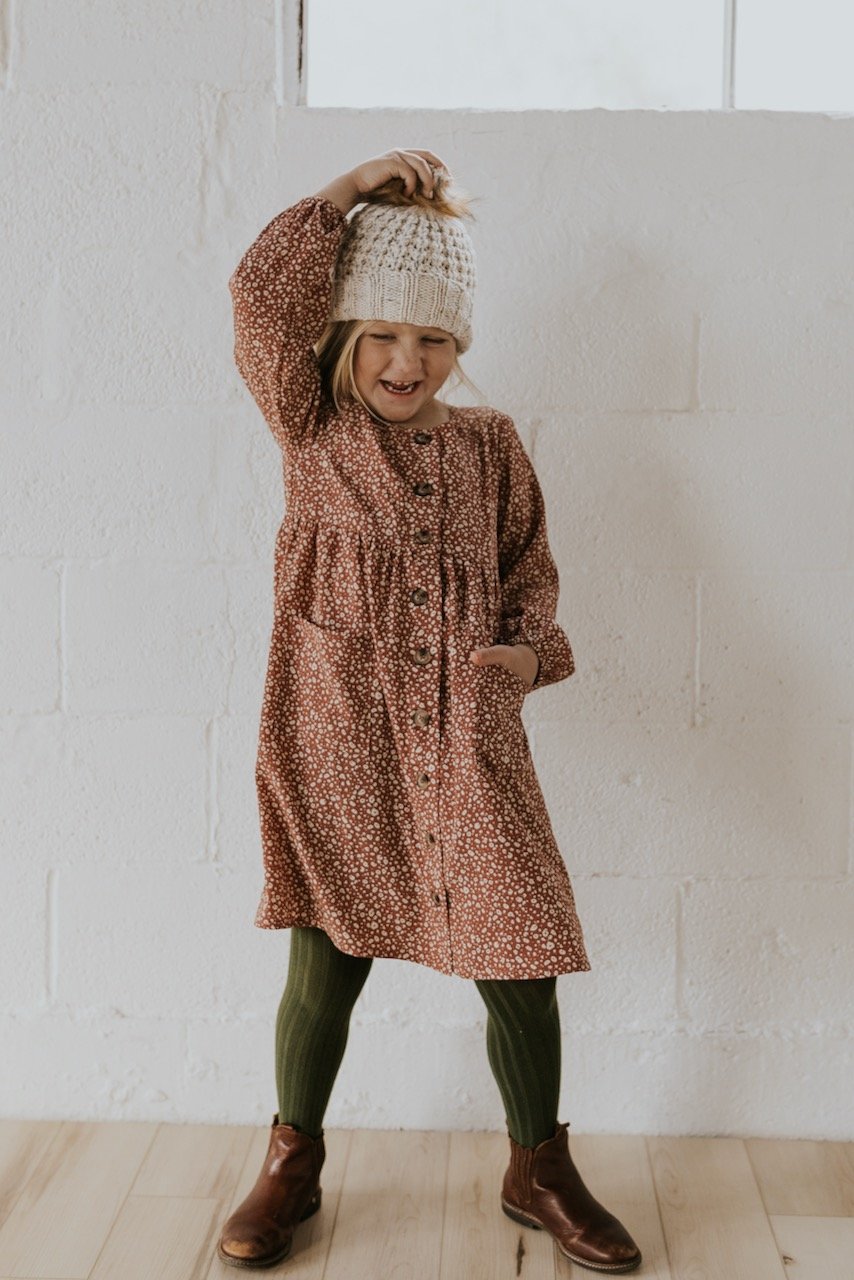 Girls button dress | ROOLEE