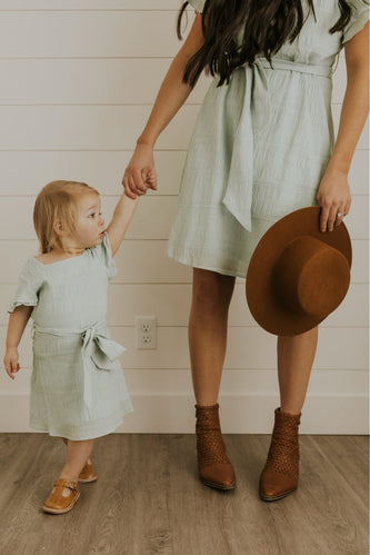 Mint Blue Girls Matching Easter Dresses | ROOLEE