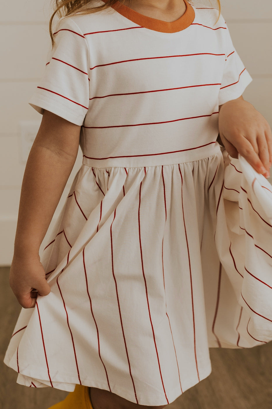 Girls pink stripe easter dresses | ROOLEE