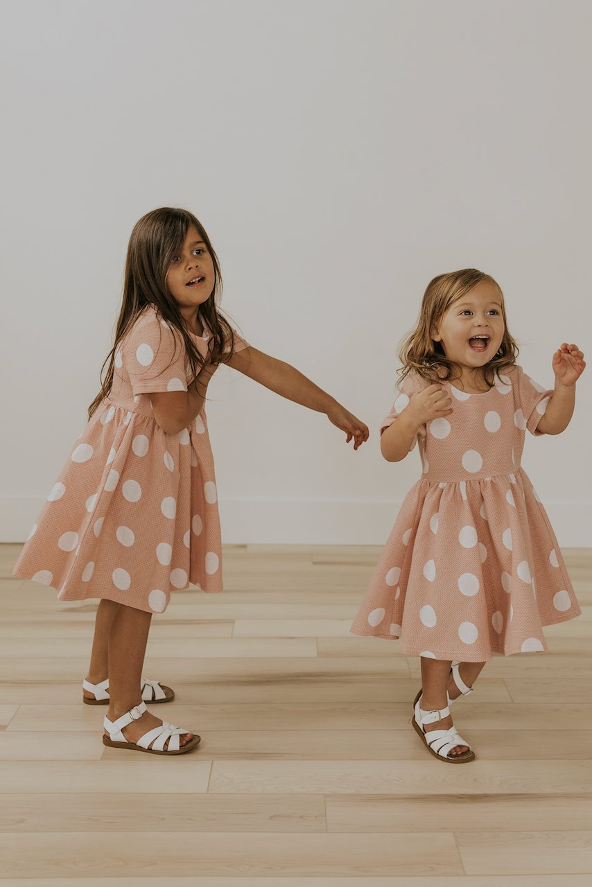 Cute Pink Ruffle Polka Dot Dress | ROOLEE