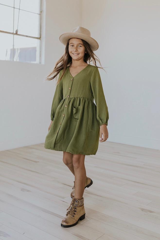 Cute green sunday dresses for girls | ROOLEE