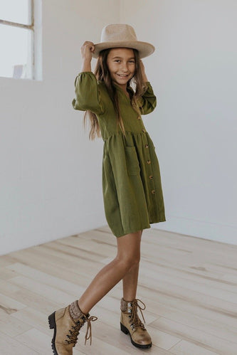 Cute green holiday dress | ROOLEE