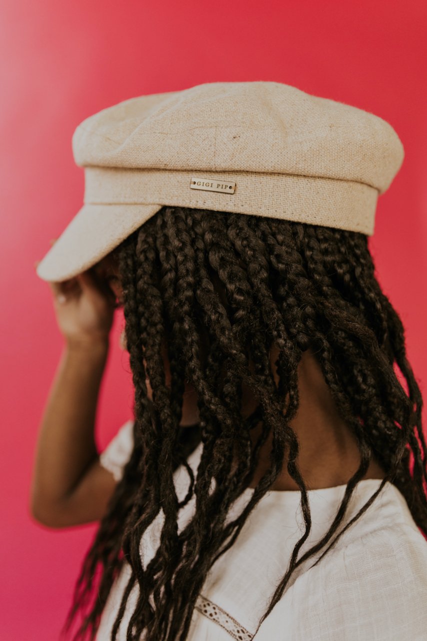 Mini Linen Newsboy Cap