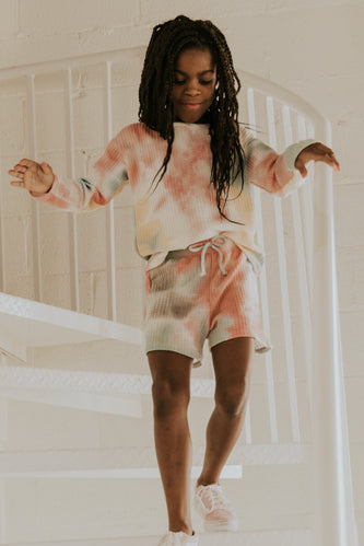 Waffle Knit Rainbow Tie Dye Set | ROOLEE
