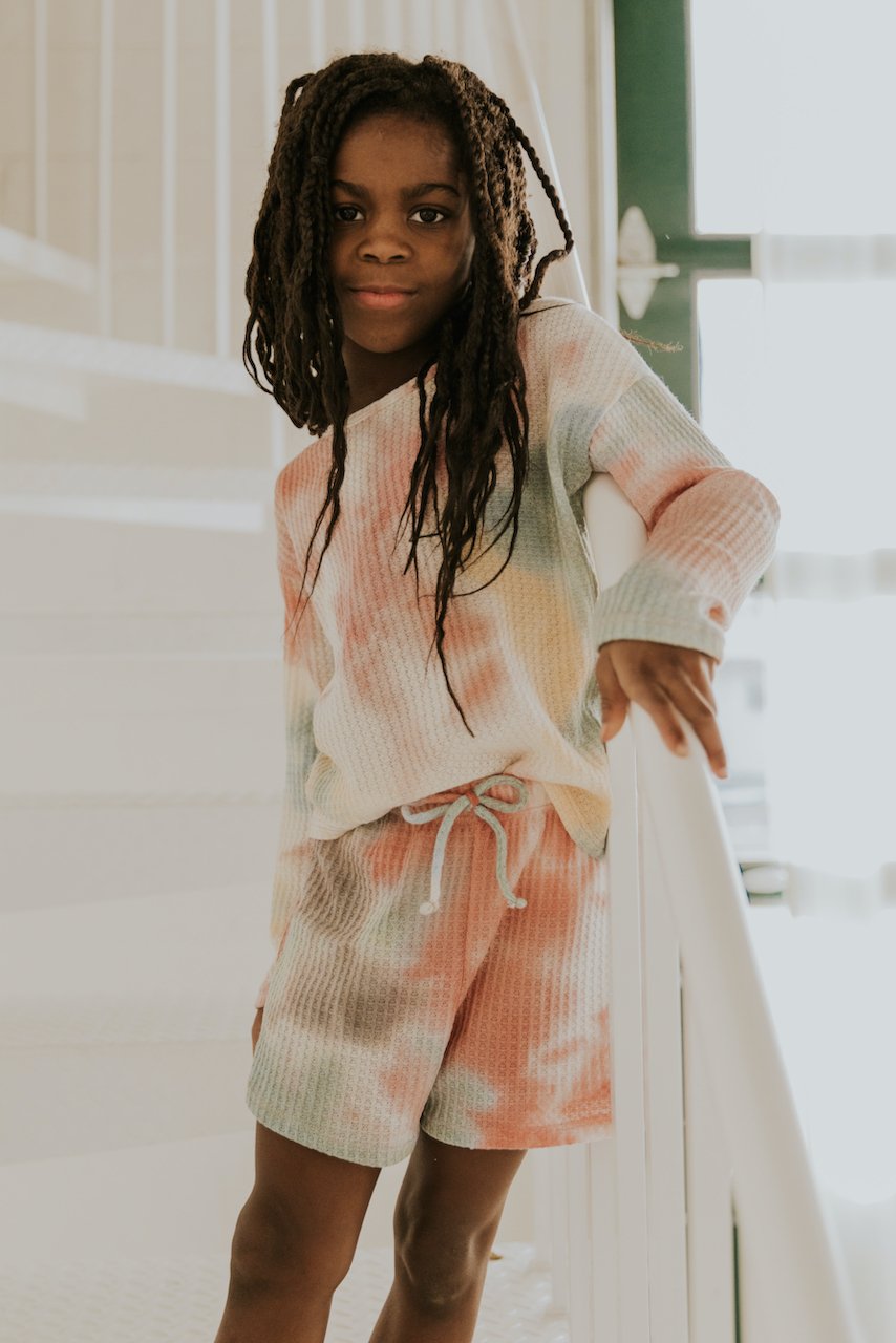 Waffle Knit Girls Tie Dye Set | ROOLEE