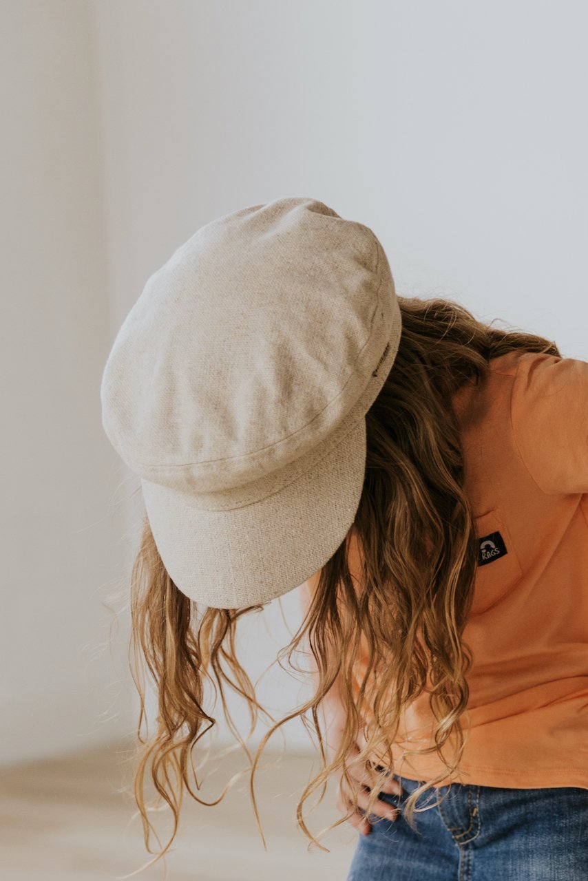 Mini Linen Newsboy Cap