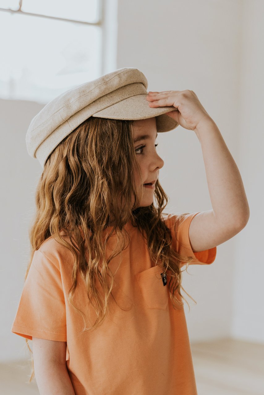Mini Linen Newsboy Cap