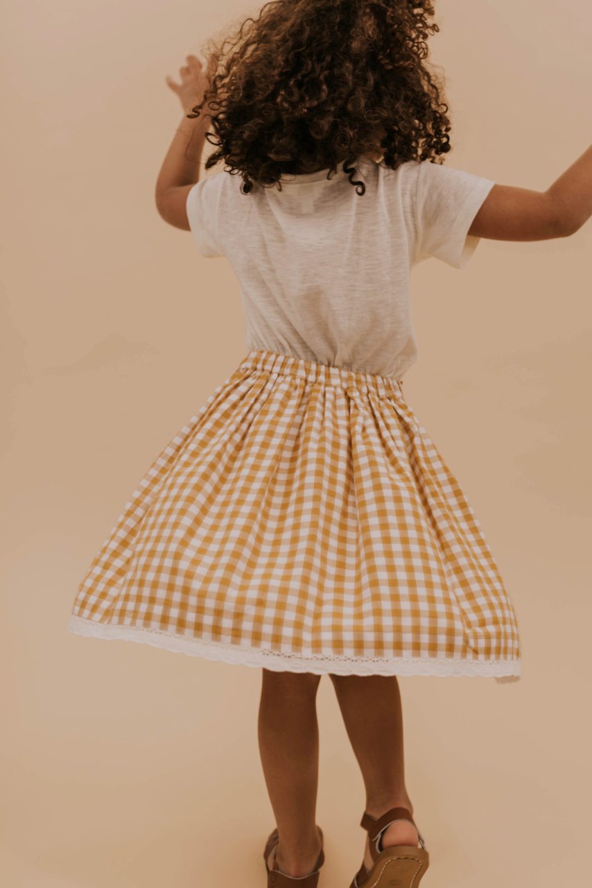 Gingham Girls Skirt | ROOLEE