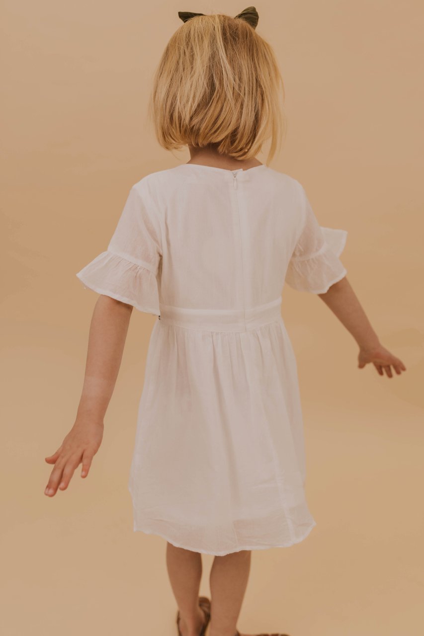 Girls White Dress | ROOLEE