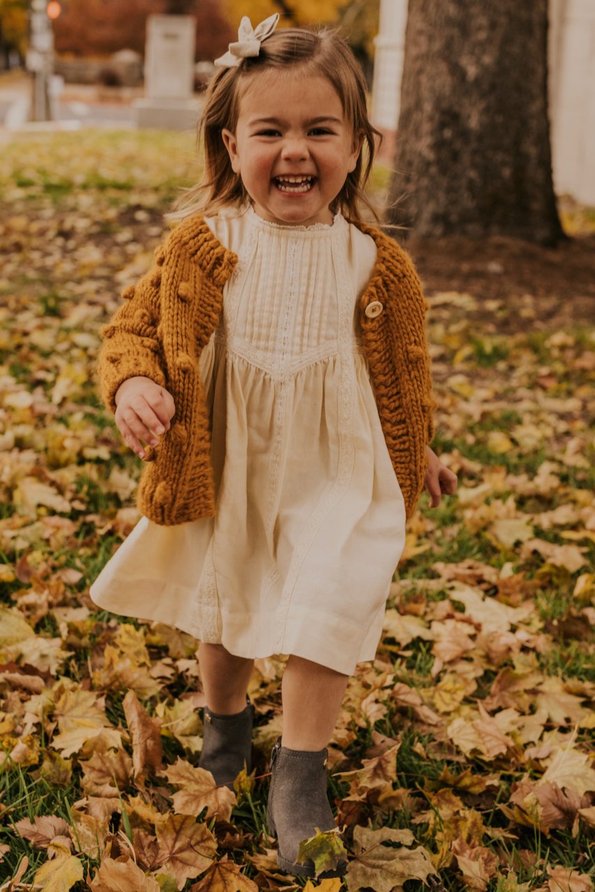 White Boho Dress for Kids | ROOLEE