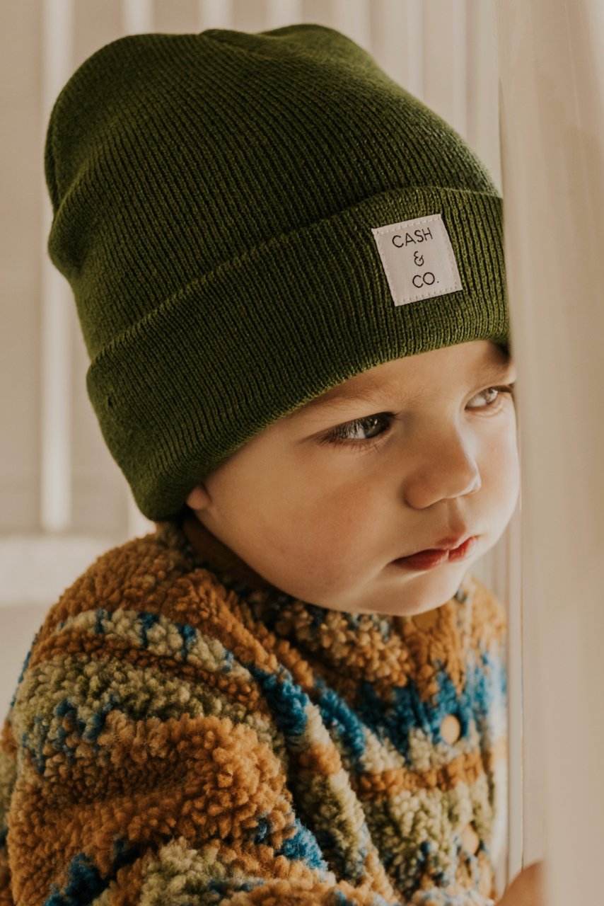 Green Kids Beanie | ROOLEE