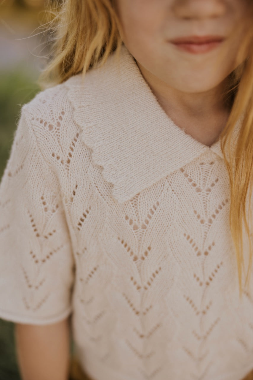 Scalloped Collar Top For Girls | ROOLEE