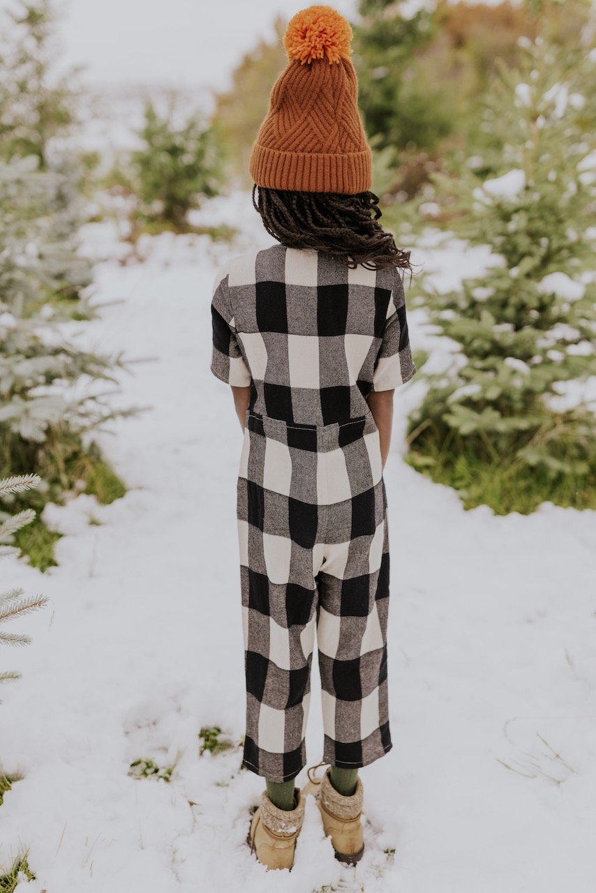 Cute Gingham Print Jumpsuit For Girls l ROOLEE