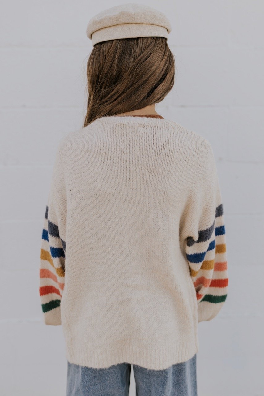 Cream Oversized Sweater Cardigans For Girls l ROOLEE