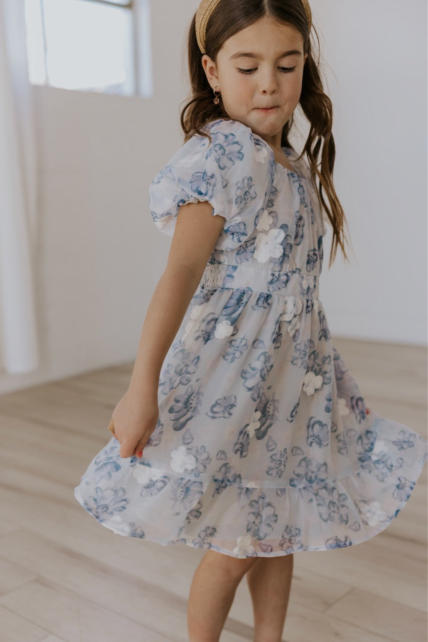 Blue Floral Girls Dresses | ROOLEE Kids